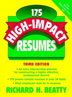 cover image of 175 High-Impact Resumes